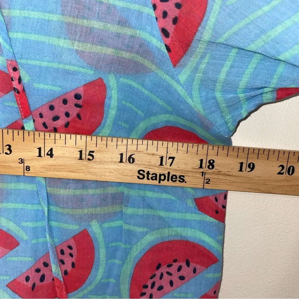 STS Sail To Sable Tunic Dress SZ S Watermelon Print Green Tassel Cotton - Picture 13 of 16